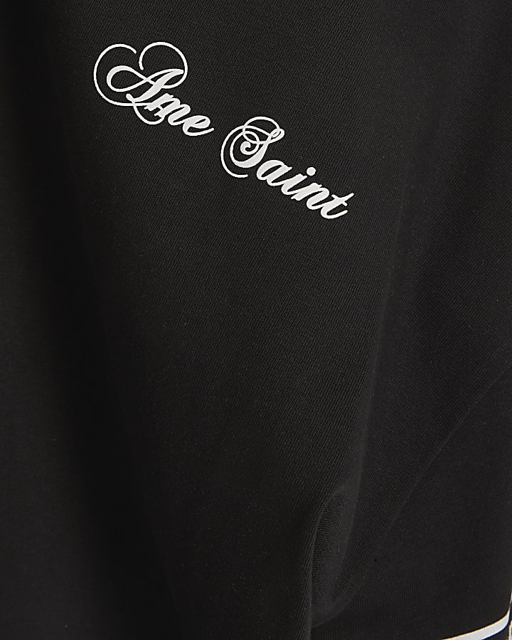 Black Textured Faux Leather Cross Body Bag