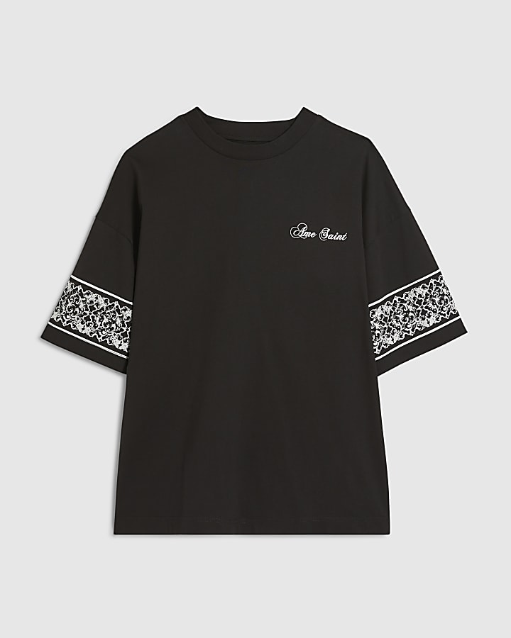 Black Textured Faux Leather Cross Body Bag