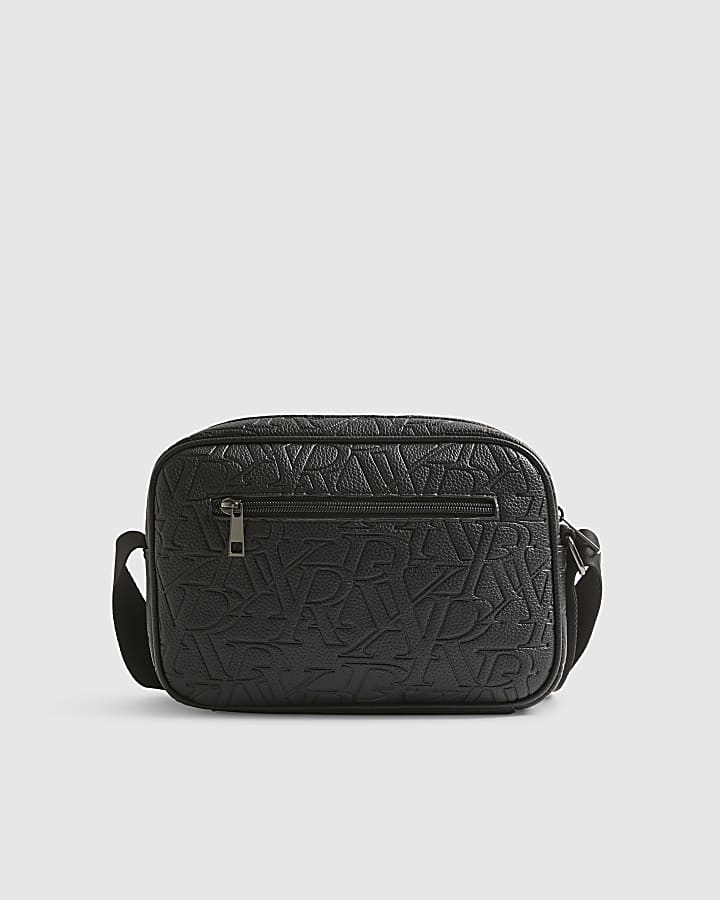 Black Monogram Embossed Cross Body Bag