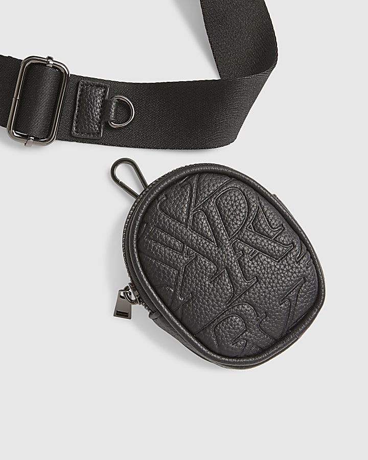 Black Monogram Embossed Cross Body Bag