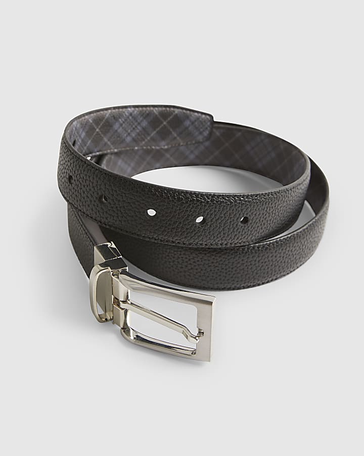 Black Reversible Check Belt