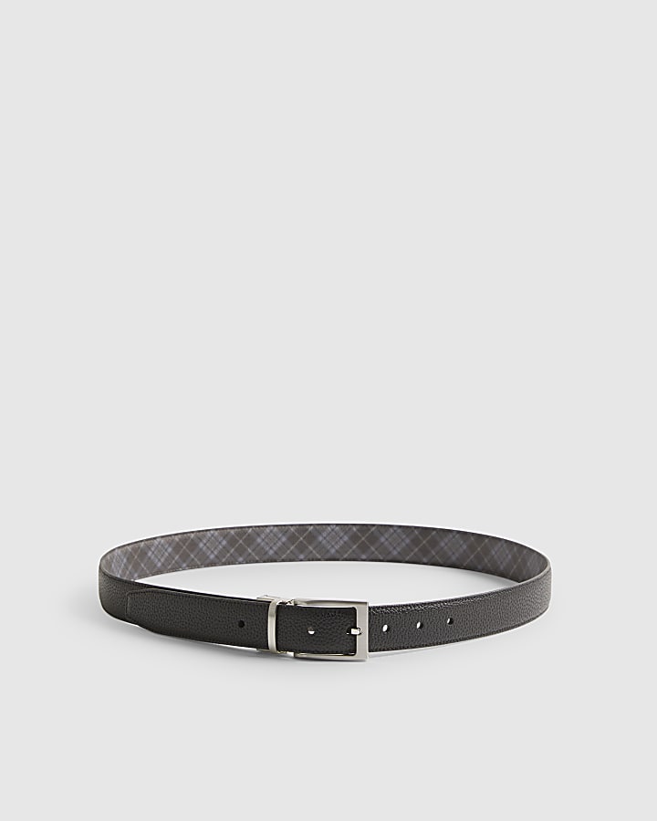 Black Reversible Check Belt