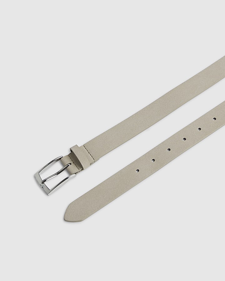 Cream Faux Suede Belt