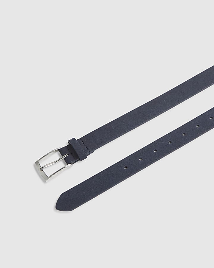 Navy Faux Suede Belt