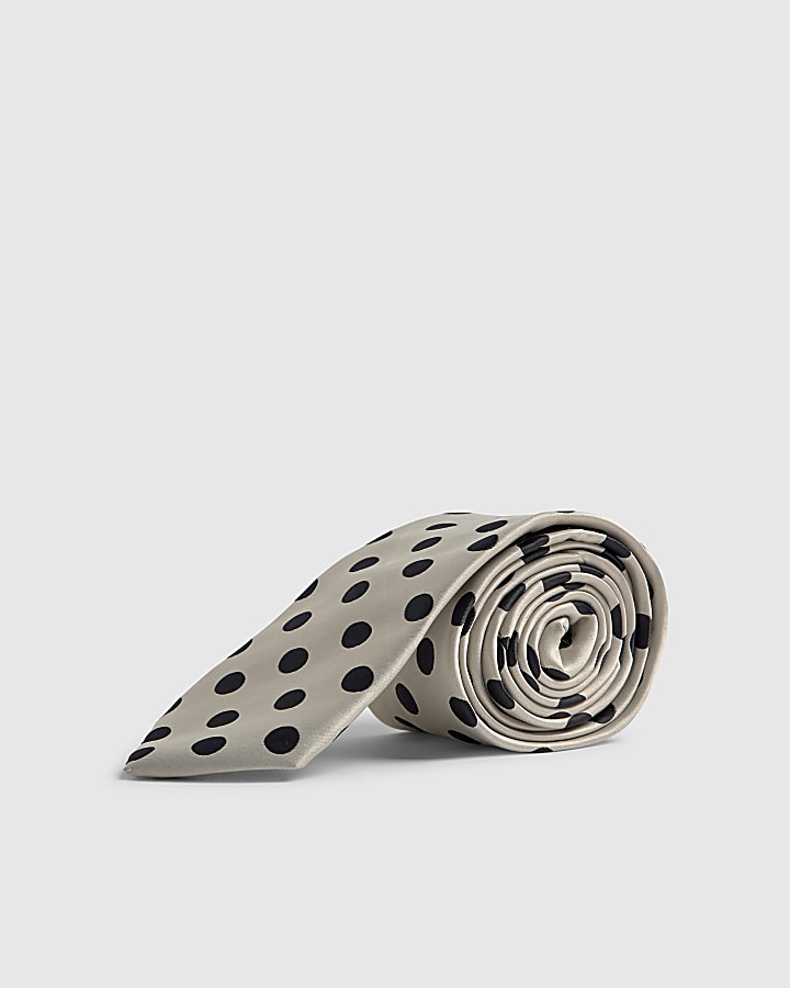 Cream Polka Dot Tie