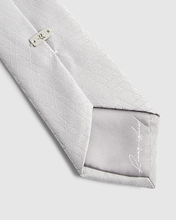 Grey Geometric Tie