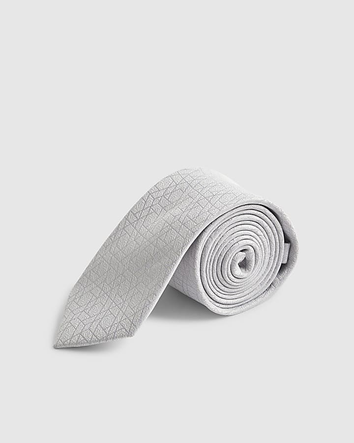 Grey Geometric Tie