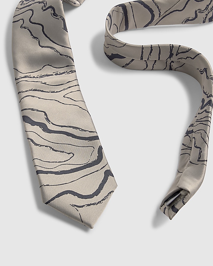 Cream Marble Tie