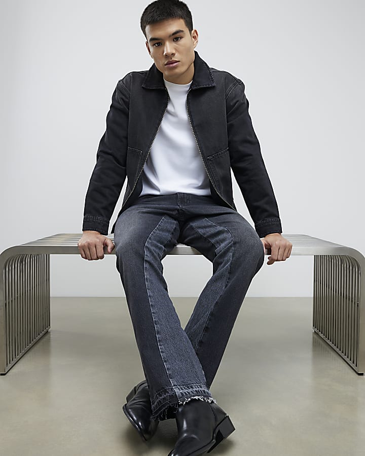 Black Wash Bootcut Jeans