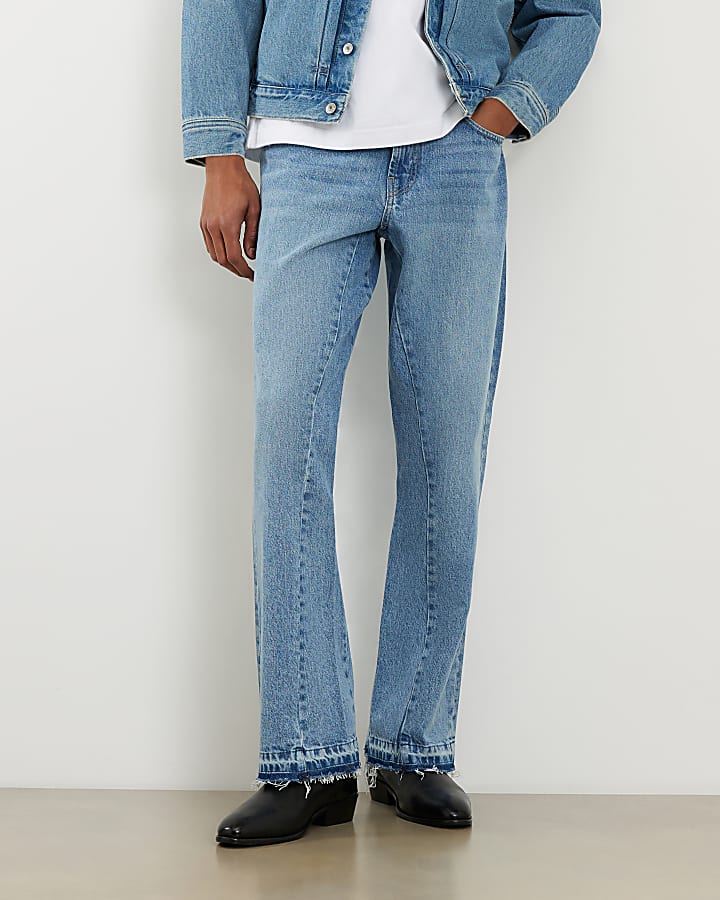 Blue Bootcut Flared Jeans