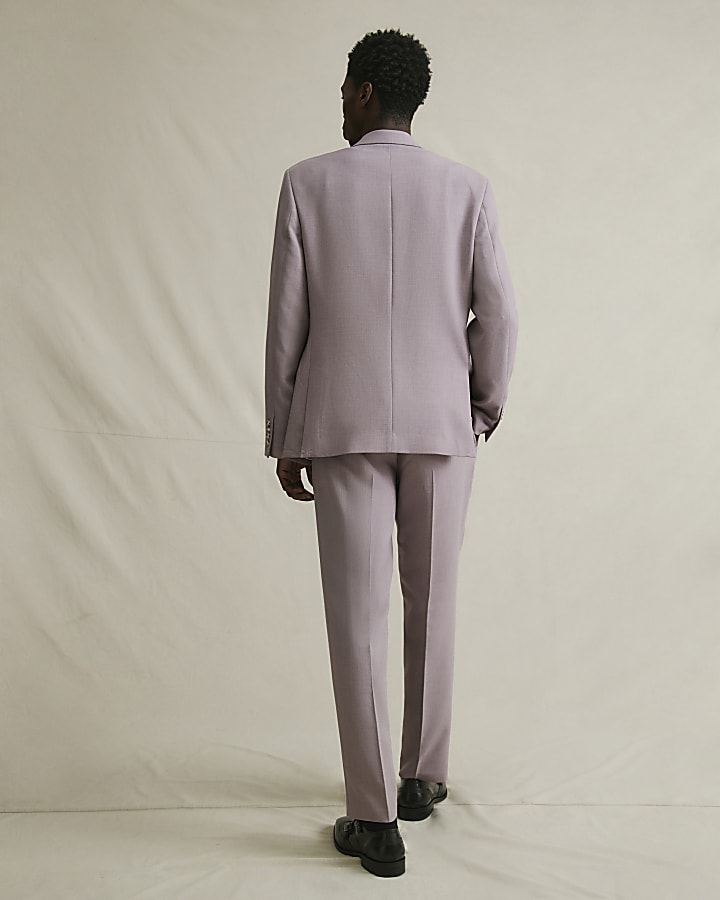 Purple Slim Fit Suit Trousers