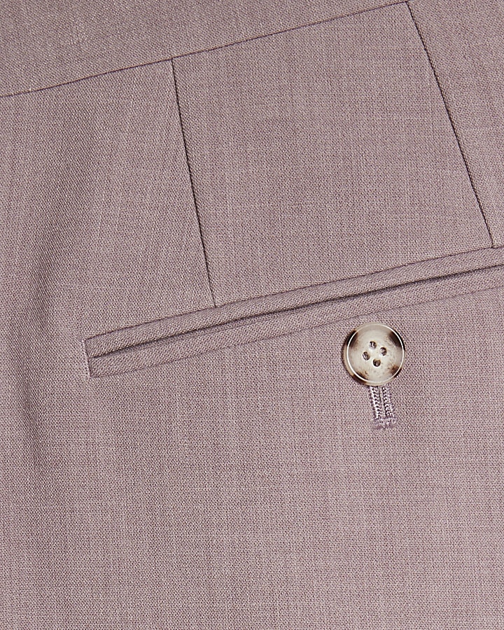Purple Slim Fit Suit Trousers