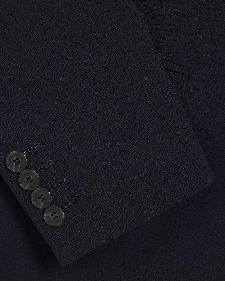 Navy Slim Fit Seersucker Suit Jacket