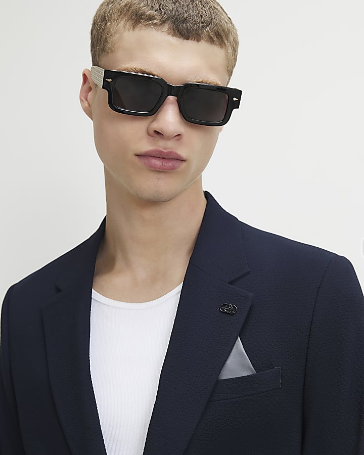 Navy Slim Fit Seersucker Suit Jacket
