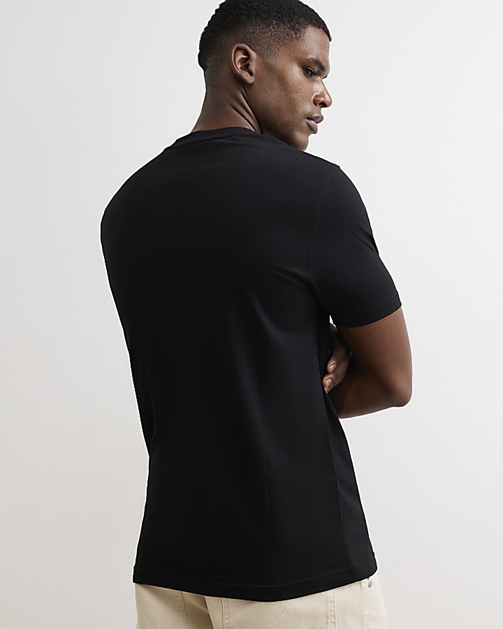 Black Slim Fit Cotton T-Shirt 3 Pack