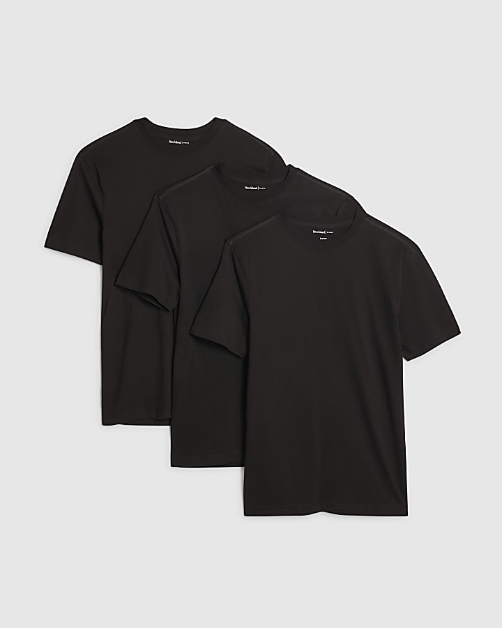 Black Slim Fit Pack Of 3 T-Shirts