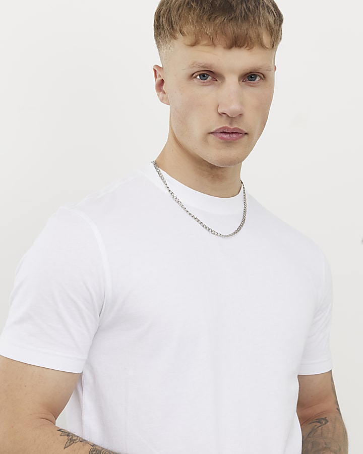 White Slim Fit Pack Of 3 T-Shirts