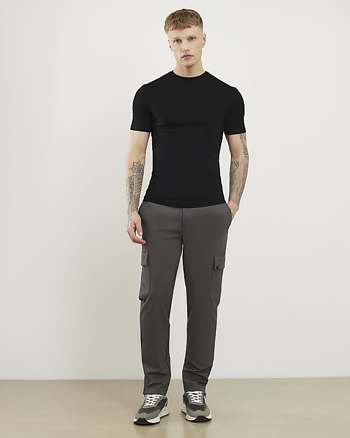 Black Muscle Fit Pack Of 3 T-Shirts