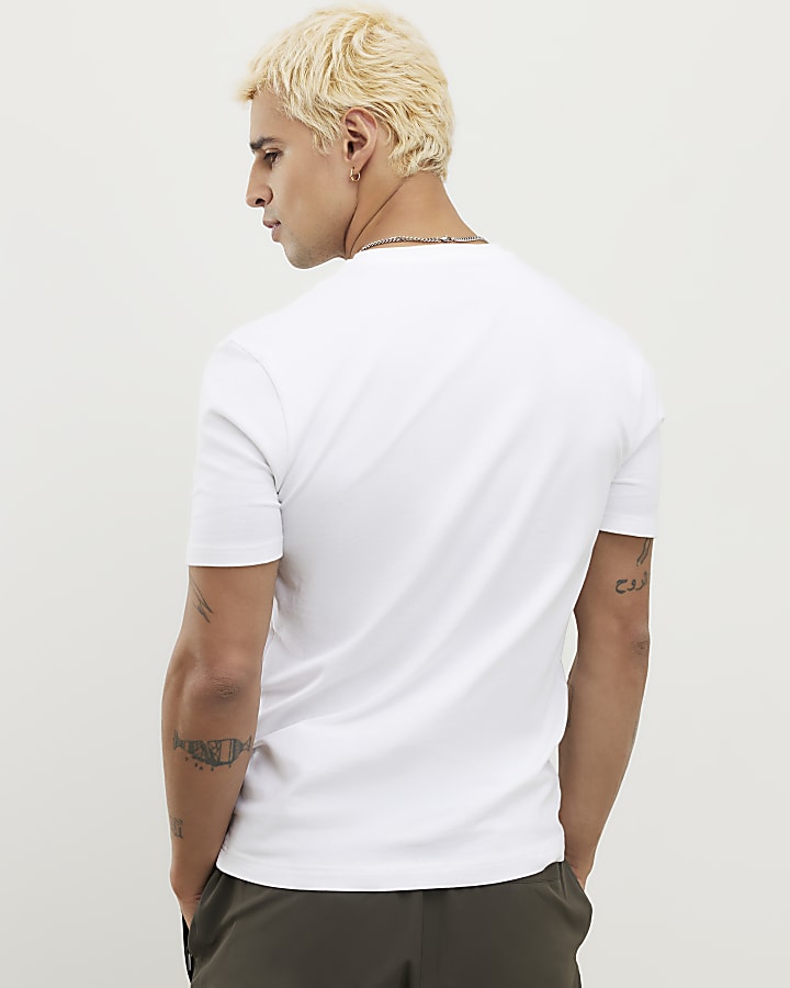 White Muscle Fit Pack Of 3 T-Shirts