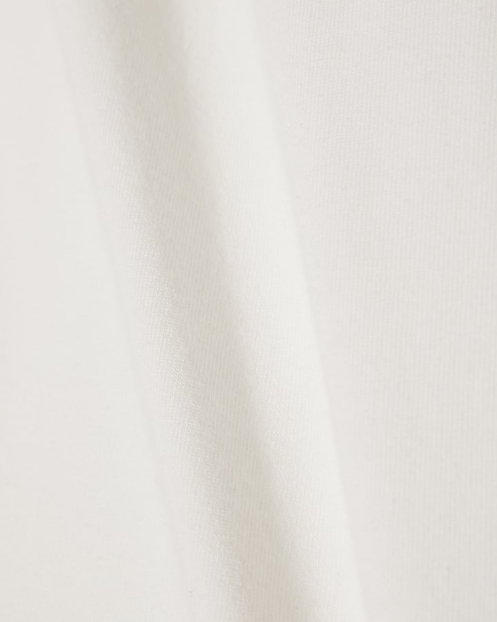 White Muscle Fit V Neck T-Shirt