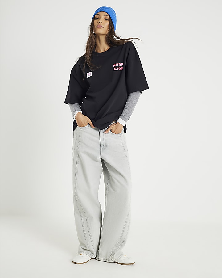 Real Hackney Dave Black Norf Sarf T-Shirt