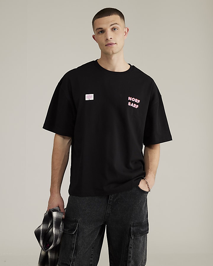 Real Hackney Dave Black Norf Sarf T-Shirt