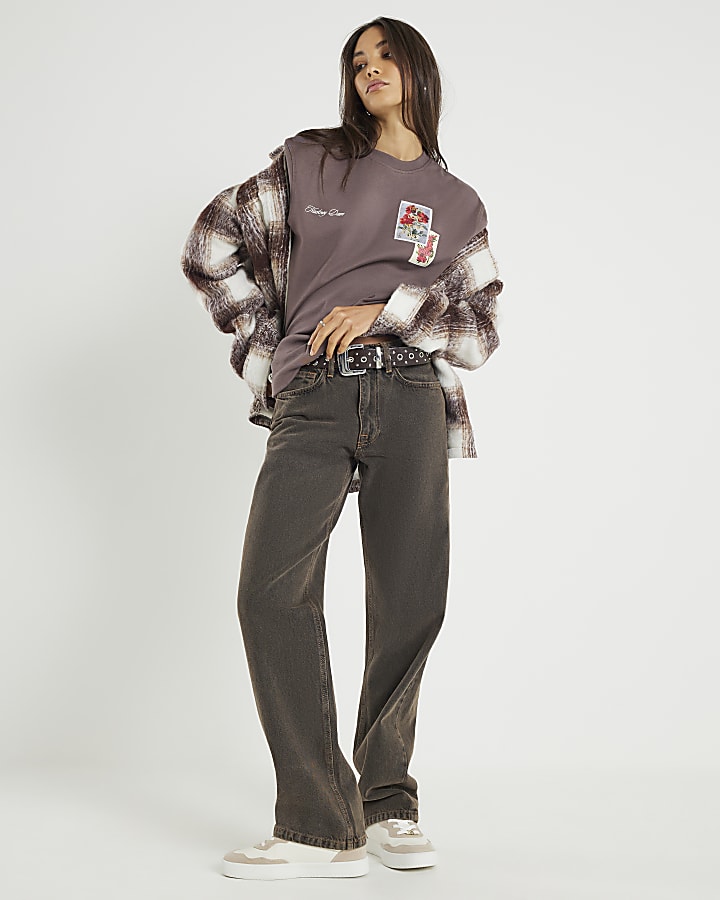 Real Hackney Dave Purple Floral T-shirt