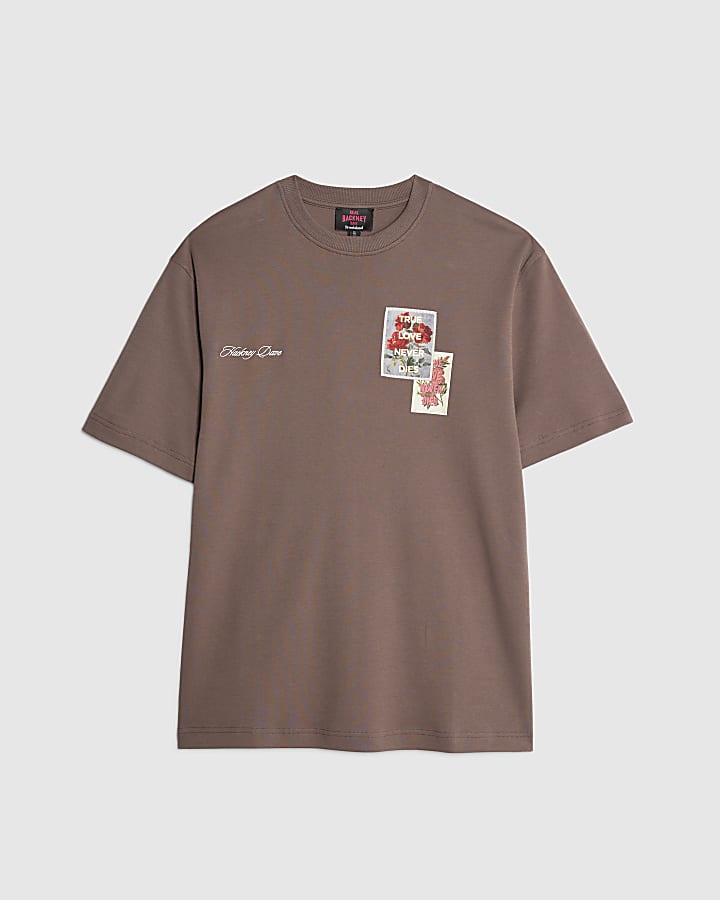 Real Hackney Dave Purple Floral T-shirt