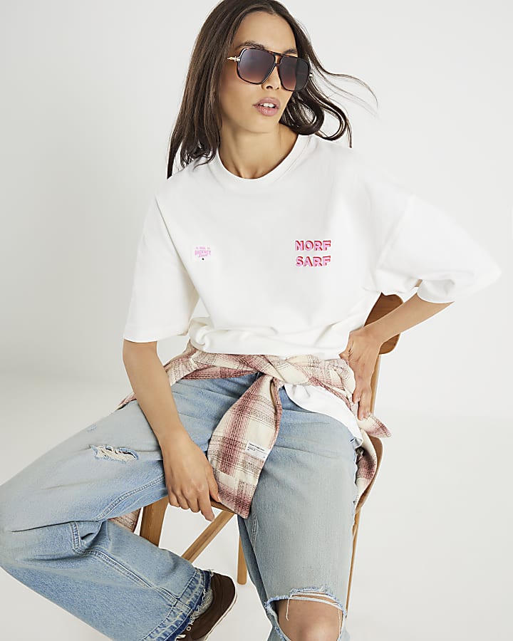 Real Hackney Dave White Norf Sarf T-Shirt