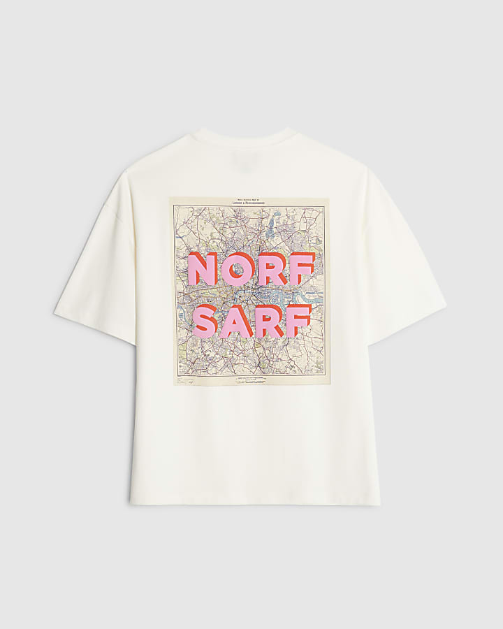 Real Hackney Dave White Norf Sarf T-Shirt