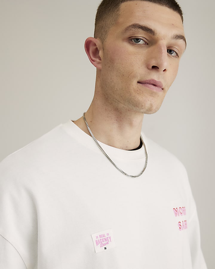 Real Hackney Dave White Norf Sarf T-Shirt