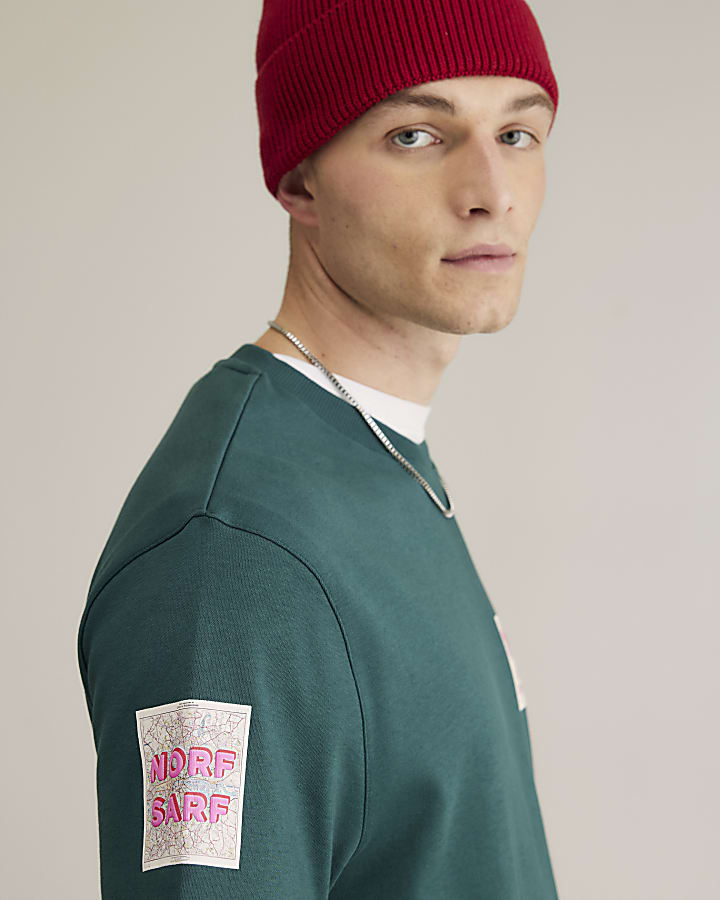 Real Hackney Dave Green Floral T-shirt