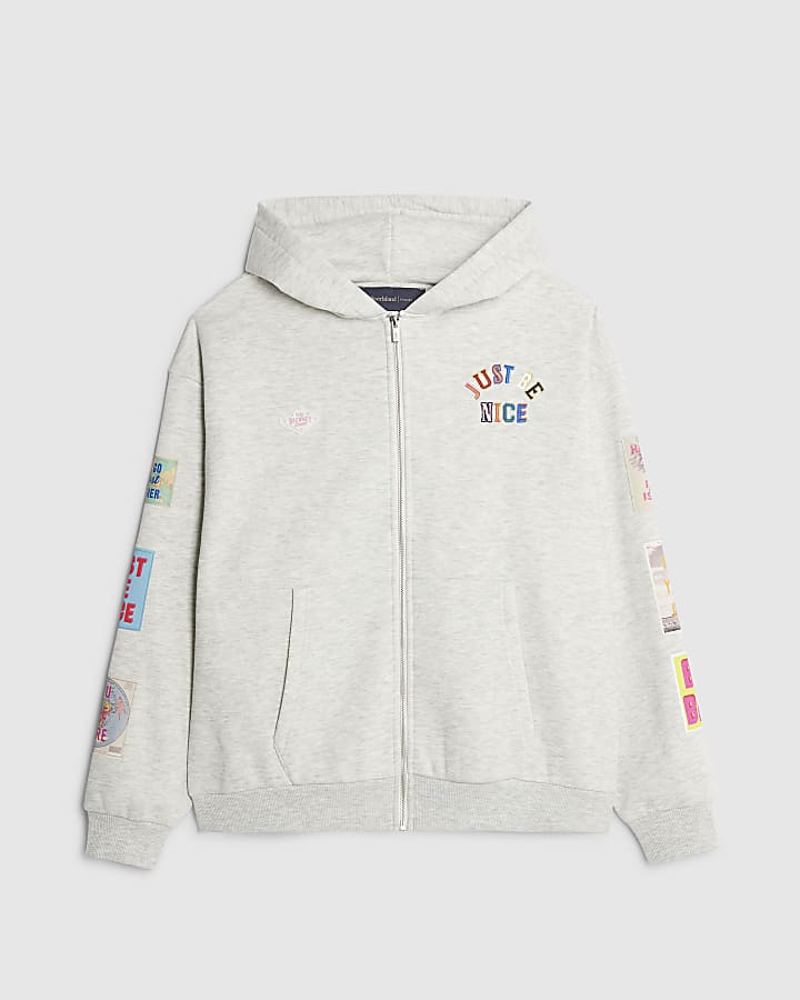 Real Hackney Dave Grey Badged Hoodie