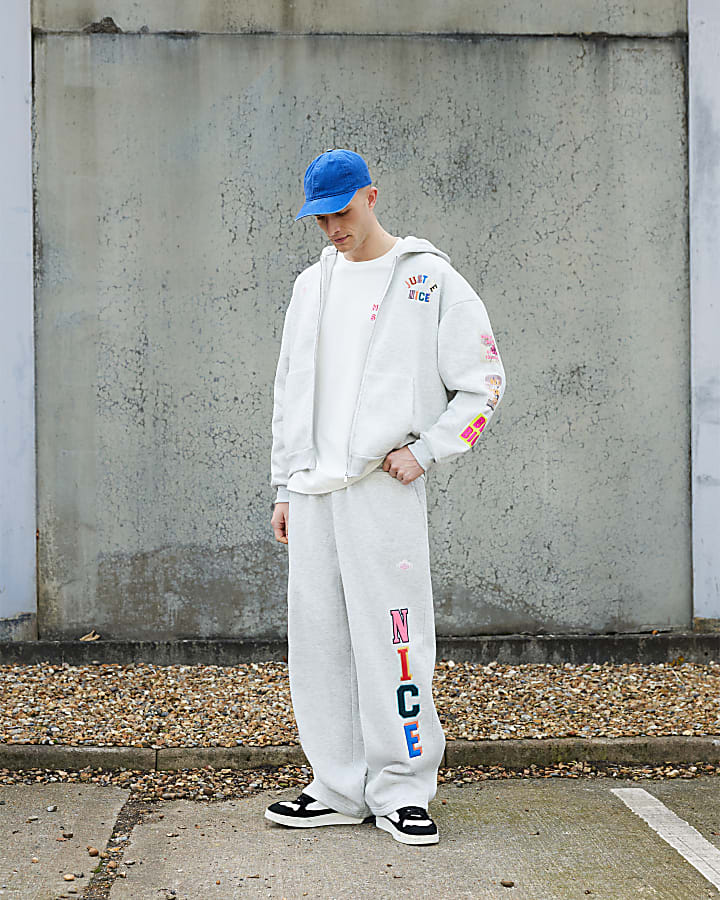 Real Hackney Dave Grey Badged Hoodie