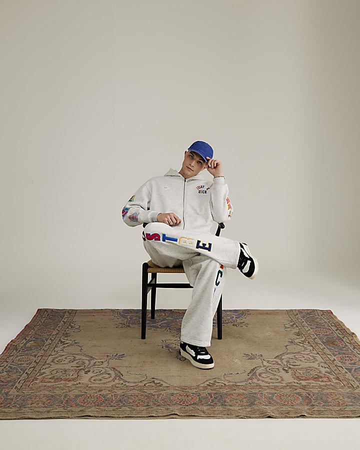 Real Hackney Dave Grey Badged Hoodie