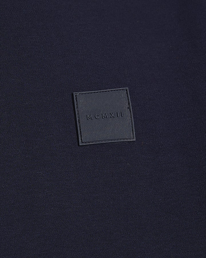 Navy Slim Fit MCMXII Badge Tipped T-Shirt