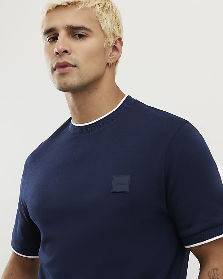 Navy Slim Fit MCMXII Badge T-Shirt