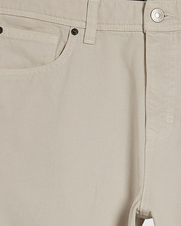 Cream Straight Leg Jeans