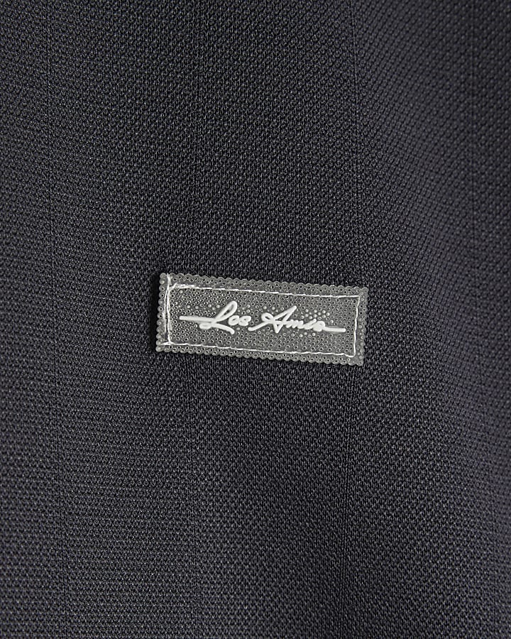 Navy Muscle Fit Les Amis Stripe Polo Shirt