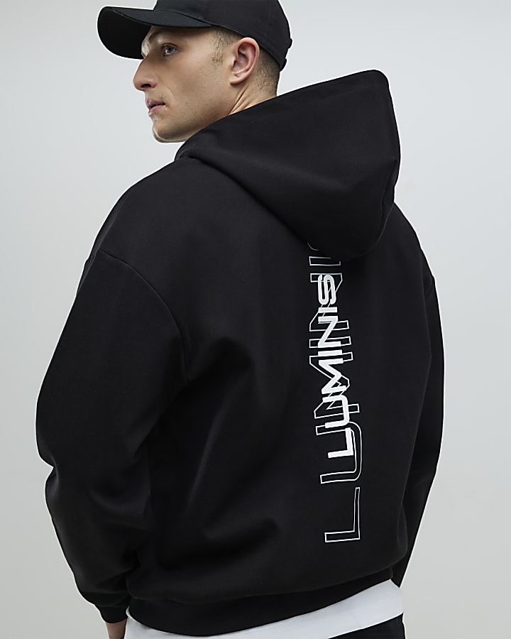 Black Oversized Fit Luminis Hoodie