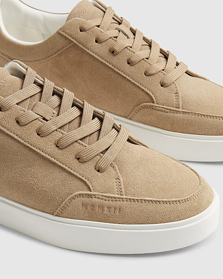 Beige Faux Suede Trainers