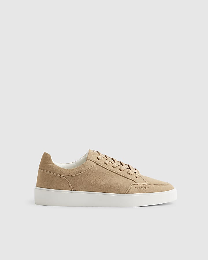 Beige Faux Suede Trainers