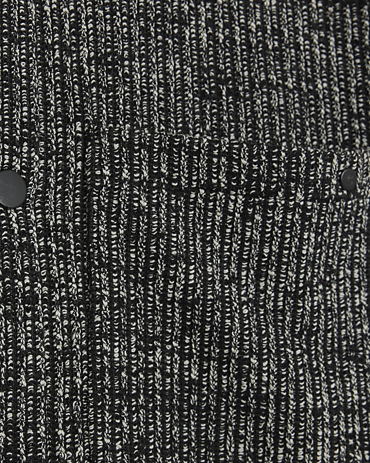 Grey Regular Fit Textured Shacket