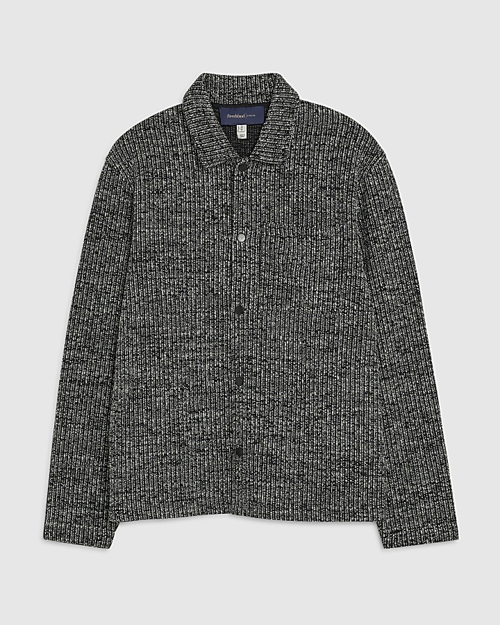 Grey Regular Fit Textured Shacket