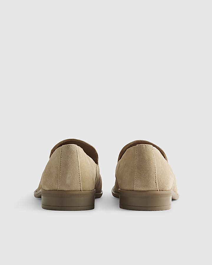 Beige Suede Loafers