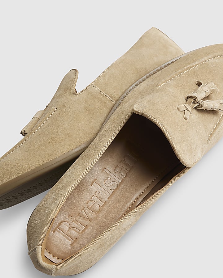 Beige Suede Loafers