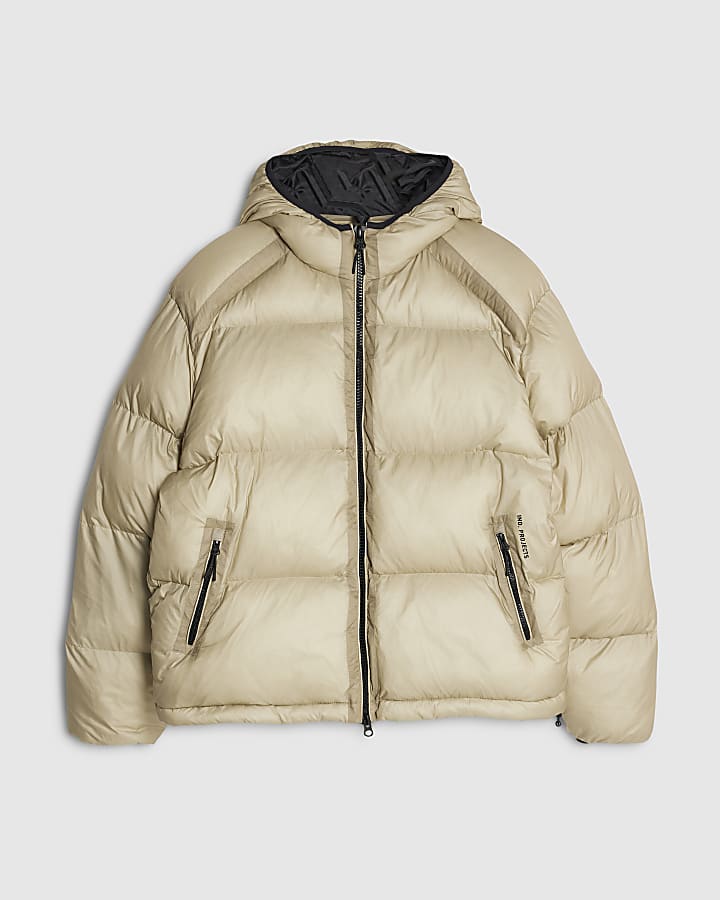 Green Badged Hooded Puffer Jacket