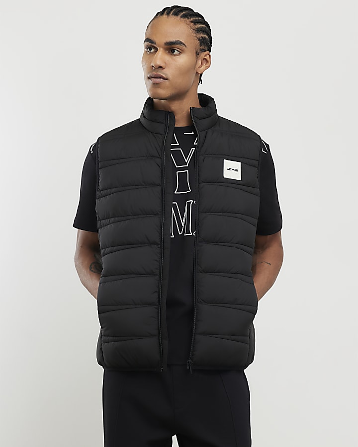 Black Badged Puffer Gilet
