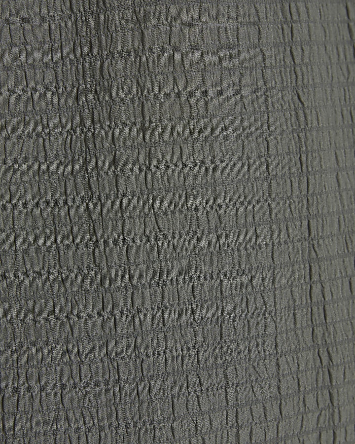 Green Textured Shorts