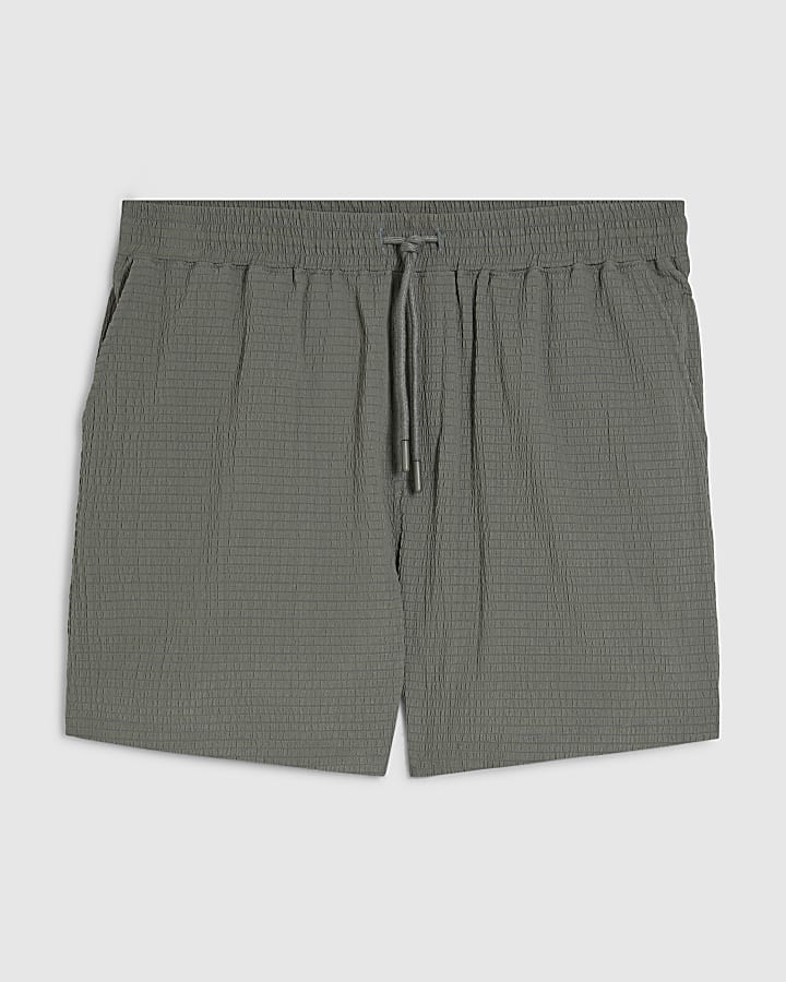 Green Textured Shorts